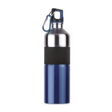 Botella de agua en acero inox. con empuñadura y mosquetón (750ml) Azul