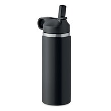 Botella Aislante Inox 500ml con Pajita Negro