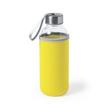 Botella de Cristal 420ml con Funda Neopreno Amarillo