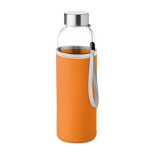 Botella de cristal con funda de neopreno (500 ml) Naranja