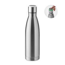 Botella Doble Pared 500ml Luz Horaria Plata Mate