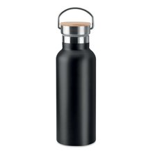 Botella térmica doble capa personalizada de acero inoxidable 500ml Negro