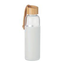 Botella Vidrio 500ml con Funda Blanco