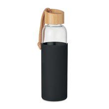 Botella Vidrio 500ml con Funda Negro