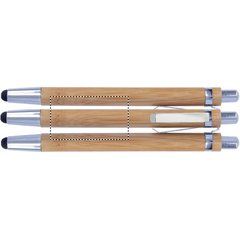 Bolígrafo de bambú ecológico y metal con puntero táctil | Circunferencia