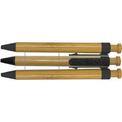 Bolígrafo ecológico de bambú y caña de trigo moteada de colores con pulsador de botón | Circunferencia