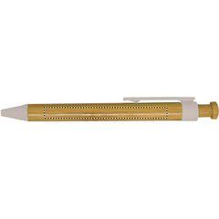 Bolígrafo ecológico de bambú y caña de trigo moteada de colores con pulsador de botón | Lateral Derecho