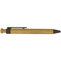 Bolígrafo ecológico de bambú y caña de trigo moteada de colores con pulsador de botón | Lateral Izquierdo