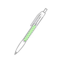 Bolígrafo monocromo de cuerpo translúcido y empuñadura antideslizante | En el cuerpo del bolígrafo