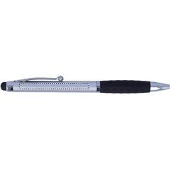 Bolígrafo plateado con cómoda empuñadura y puntero negros | BARREL LH