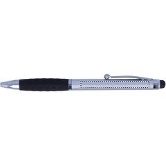 Bolígrafo plateado con cómoda empuñadura y puntero negros | BARREL RH