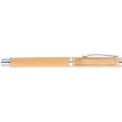 Bolígrafo Roller Inox y Bambú | CLIP LEFT HANDED