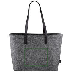 Bolsa de Fieltro RPET Asas Largas PU | Frontal | 200 x 150