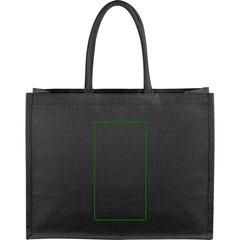 Bolsa Juco Negra 290g Laminada Asas Algodón | Frontal | 120 x 230