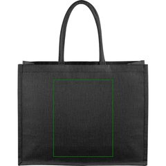 Bolsa Juco Negra 290g Laminada Asas Algodón | Frontal | 200 x 260