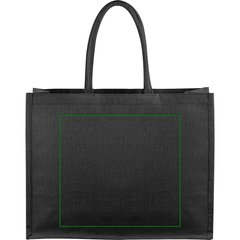 Bolsa Juco Negra 290g Laminada Asas Algodón | Frontal | 280 x 260