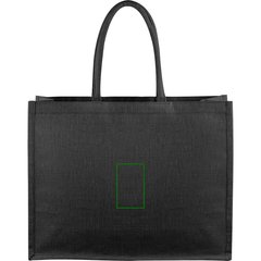 Bolsa Juco Negra 290g Laminada Asas Algodón | Frontal | 60 x 95