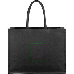 Bolsa Juco Negra 290g Laminada Asas Algodón | Frontal | 95 x 140