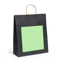 Bolsa Papel 100g Negra Asas Cortas 8kg | Centrado cara B | 255 x 280