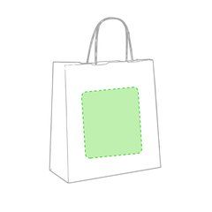 Bolsa de papel reciclable con asas cortas y fuelle 22 x 23 cm | Cara B