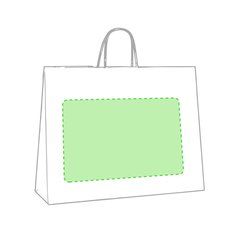 Bolsa de papel reciclable con asas cortas reforzadas y fuelle | Cara B