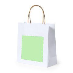 Bolsa de papel reciclado blanca 6kg | Centrado cara A