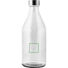 Botella Cristal 1L Tapa Acero | Frontal