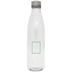 Botella Cristal 1L Tapa Acero Inox | Frontal