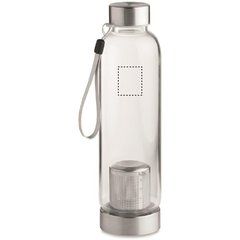 Botella personalizada de cristal con infusor de té, incluye funda 500 ml | FRONT UP