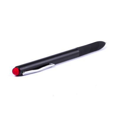 Bolígrafo negro cómoda empuñadura y puntero de colores