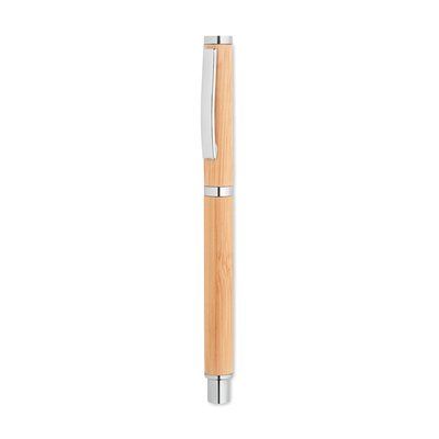 Bolígrafo Roller Inox y Bambú