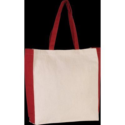 Bolsa de algodón canvas bicolor Natural / Red