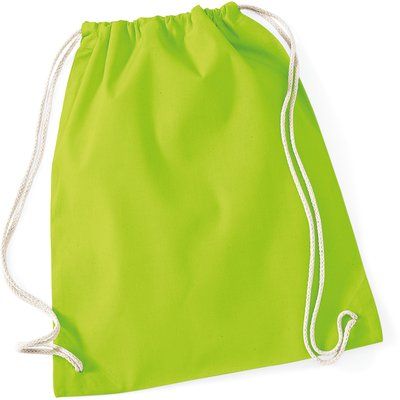 Bolsa de algodón con Cierre de cordón Lime Green