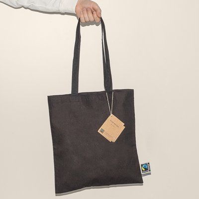 Bolsa de algodón Fairtrade negra