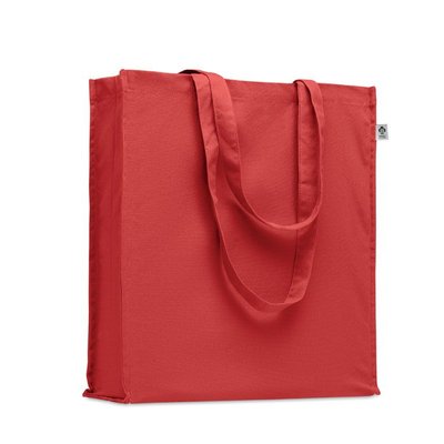 Bolsa Algodón Orgánico con Fuelle Rojo