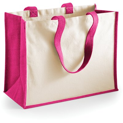 Bolsa clásica de yute Fuchsia