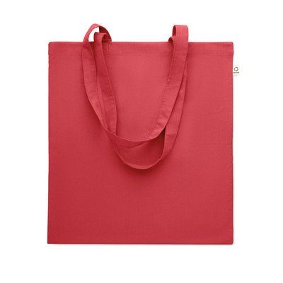 Bolsa de colores de algodón reciclado asas largas Rojo