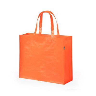 Bolsa de compra ecológica de plástico reciclado laminado Naranja
