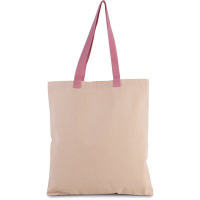 Bolsa de compras en canvas Natural / Dark Pink