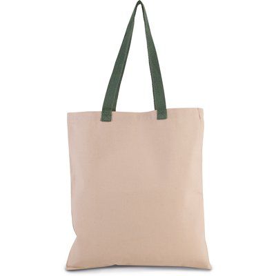 Bolsa de compras en canvas Natural / Dusty Light Green