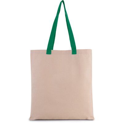 Bolsa de compras en canvas Natural / Kelly Green