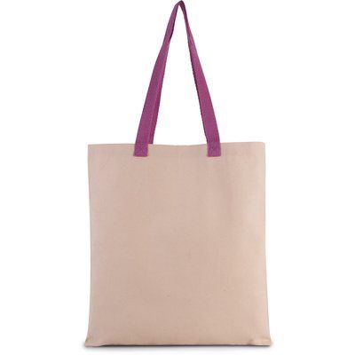 Bolsa de compras en canvas Natural / Radiant Orchid