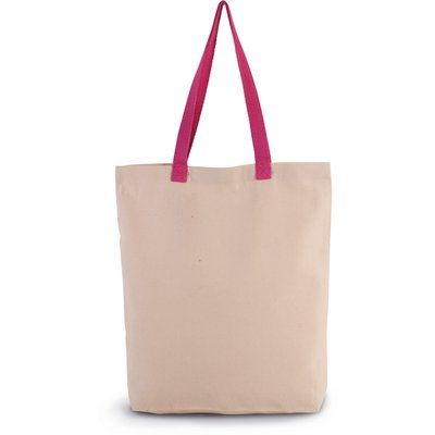 Bolsa de compras clásica de algodón Natural / Magenta