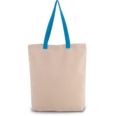 Bolsa de compras clásica de algodón Natural / Surf Blue