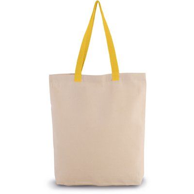 Bolsa de compras clásica de algodón Natural / Yellow