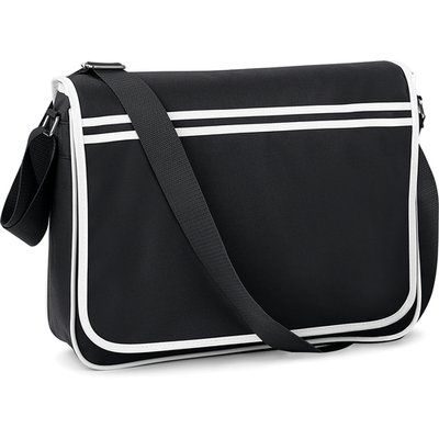 Bolsa diseño retro de mensajero Black / White