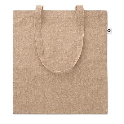 Bolsa ecológica jaspeada de algodón reciclado Beige