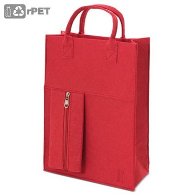 Bolsa Fieltro con Bolsillo de Cremallera Rojo