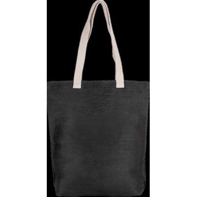 Bolsa de juco con asas y fuelle Black