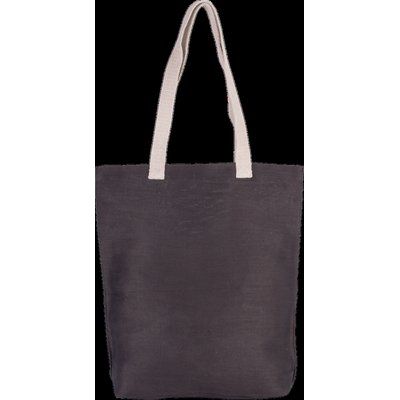 Bolsa de juco con asas y fuelle DARK GREY